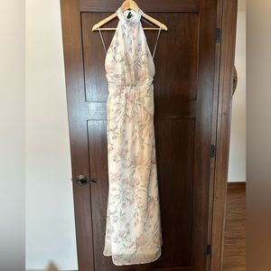 Show me your Mumu floral halter maxi dress